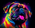 Neon Light Pug - Made to Order Paint by Numbers