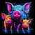 Neon Light Pigs - Made to Order Paint by Numbers