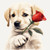 Red Rose and Labrador