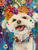 Happy Dog with Flower 2