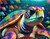 Colourful Turtle Close-Up