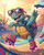 Turtle Wearing Sunglasses and Roller Skates