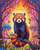 Mystic Red Panda and Mushrooms