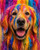 Smiley Retriever in Vibrant Paint