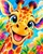 Colourful Giraffe Head