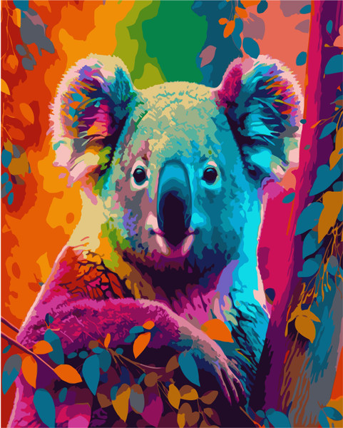 Colourful Koala Paint by Numbers Colourful Koala Paint by Numbers