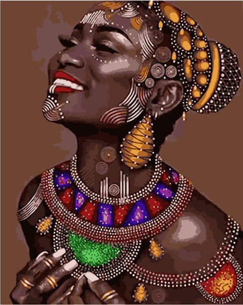 Beautiful African Lady Paint by Numbers Beautiful African Lady Paint by Numbers