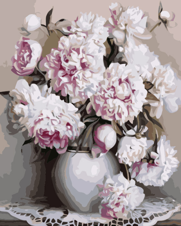 White Vase Roses