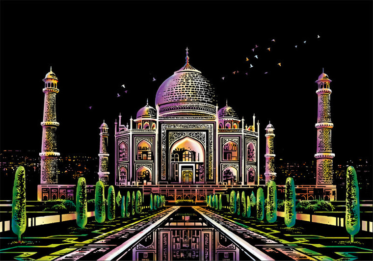 Scratch Painting - Taj Mahal
