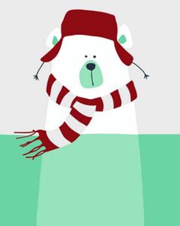 Swimming Polar Bear With Scarf Paint by Numbers 20x30cm Kit