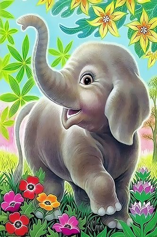 Jungle Elephant Paint by Numbers 20x30cm Kit