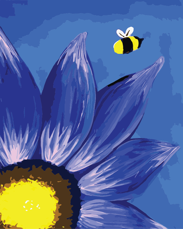 Sunflowers and Bee Paint by Numbers Kit