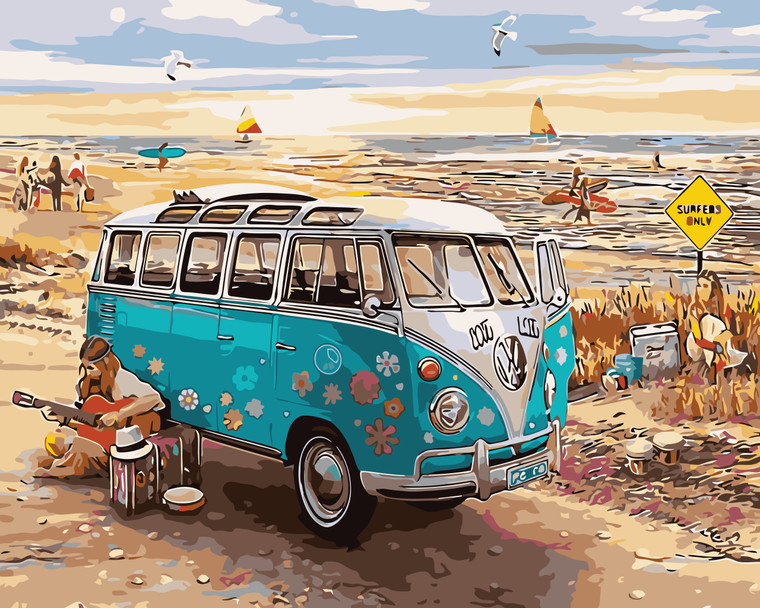 Hippie Beach Paint by Numbers Kit