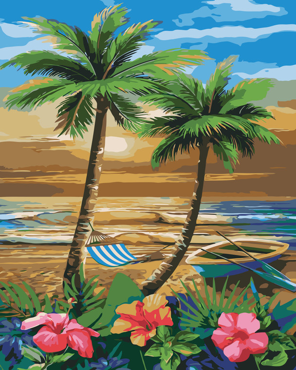 Tropical Palms Paint by Numbers Kit