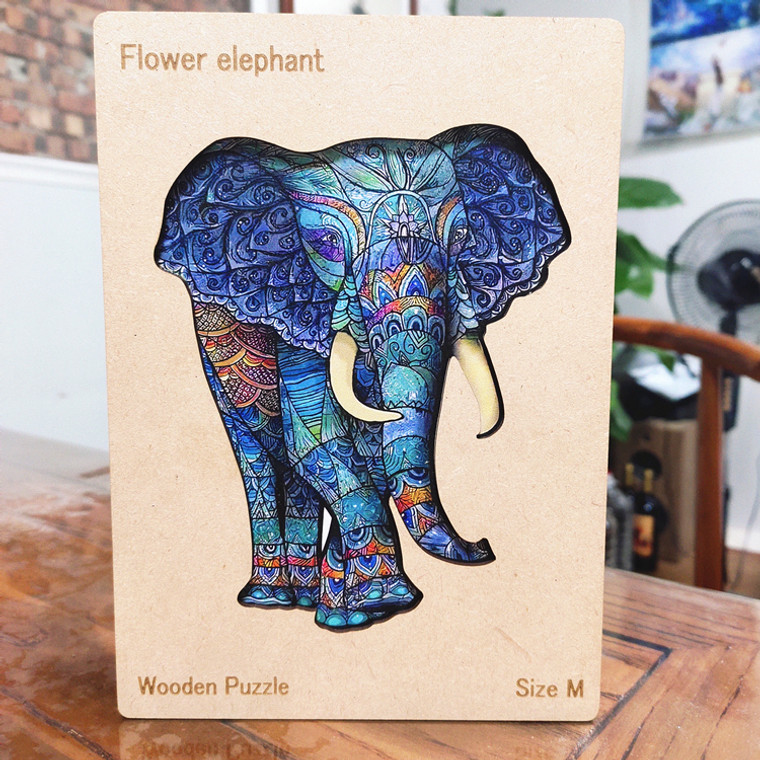 Wooden Jigsaw Puzzle - Flower Elephant