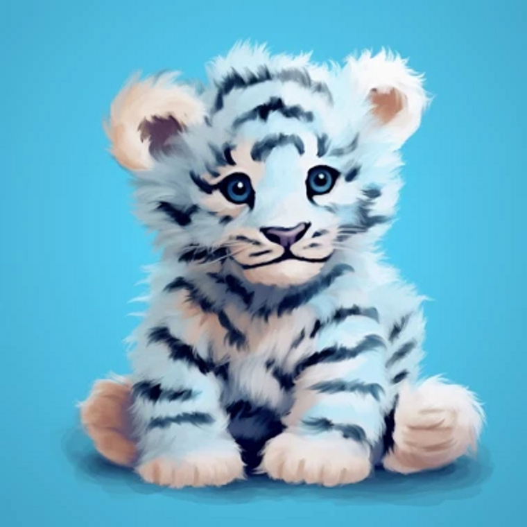 Baby White Tiger - Made to Order Paint by Numbers