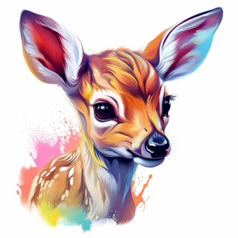 Baby Colourful Deer - Made to Order Paint by Numbers