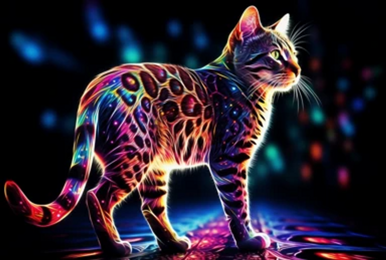 Neon Light Bob Cat - Made to Order Paint by Numbers