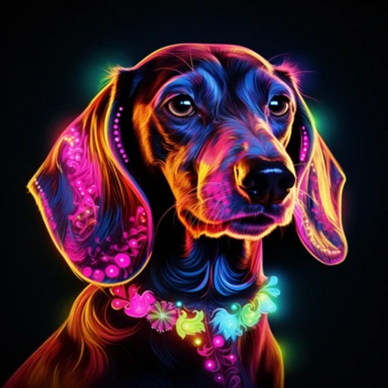 Neon Light Dachshund - Made to Order Paint by Numbers
