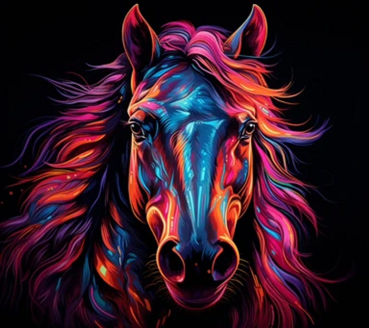 Neon Light Horse - Made to Order Paint by Numbers