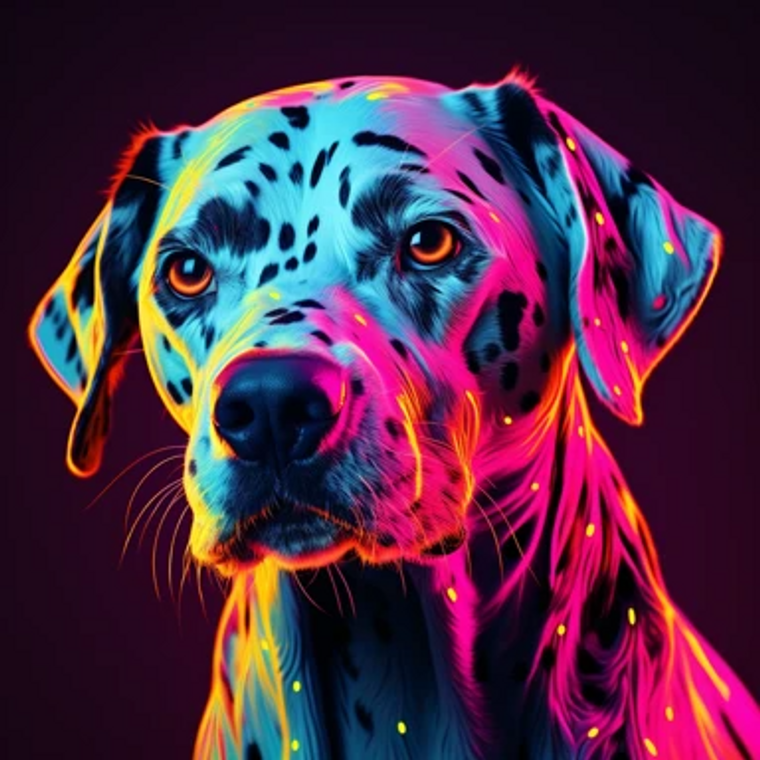 Neon Light Dalmatian - Made to Order Paint by Numbers