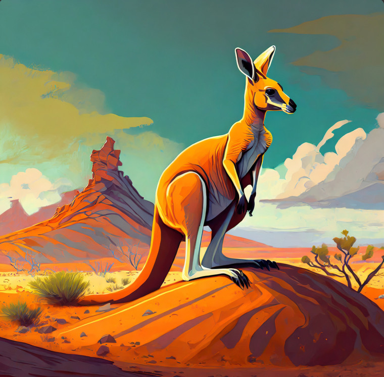 Aussie Kangaroo - Made to Order Paint by Numbers