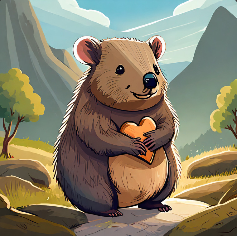 Wombat with Love - Made to Order Paint by Numbers