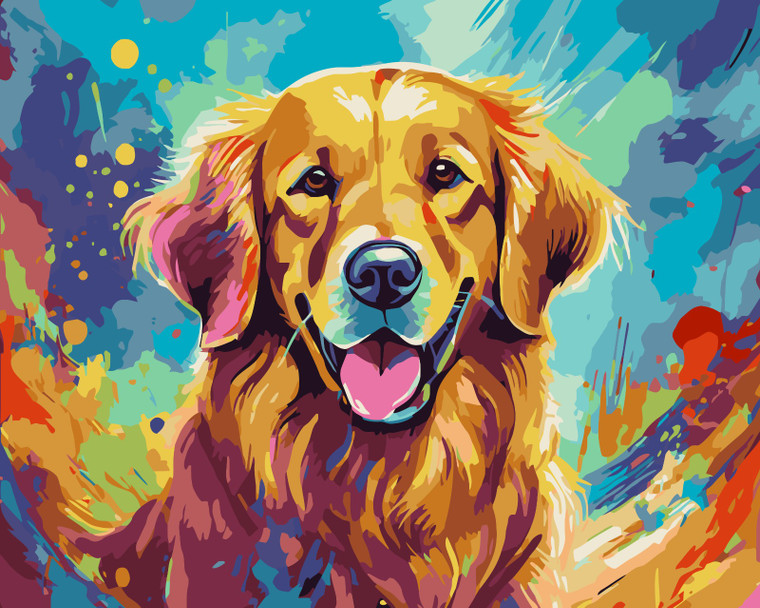 Colourful Golden Retriever - Made to Order Paint by Numbers