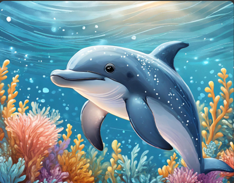 Dolphin in Ocean - Made to Order Paint by Numbers