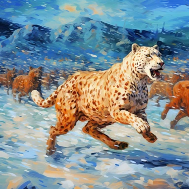 Running Snow Leopard - Made to Order Paint by Numbers