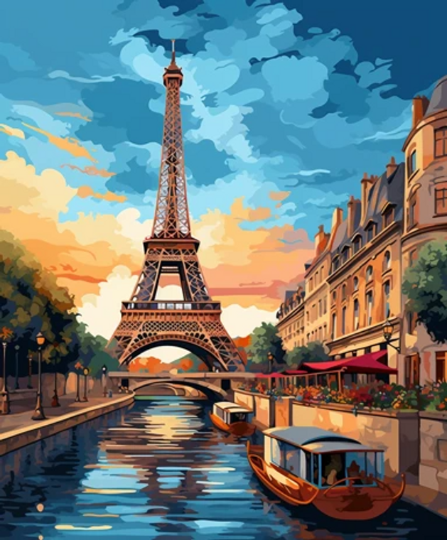Eiffel Tower and Canal