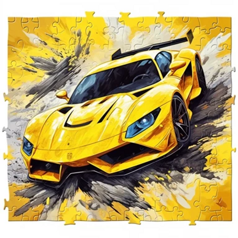 Yellow Racer on Puzzle