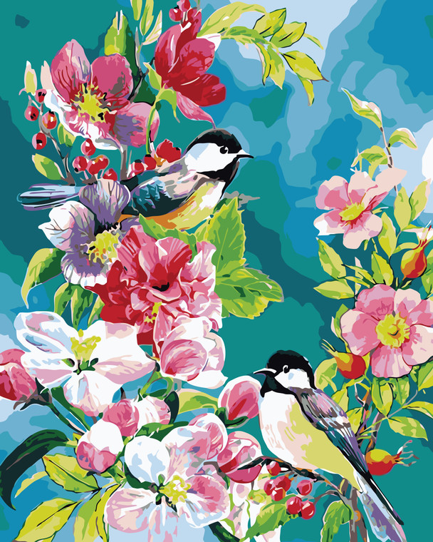 Flower Bird Paint by Numbers Kit