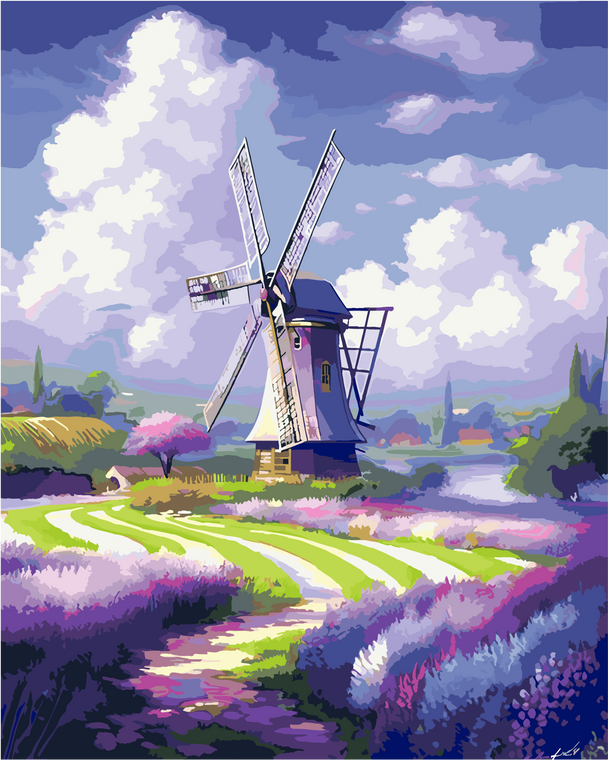 Windmill and Blue Sky