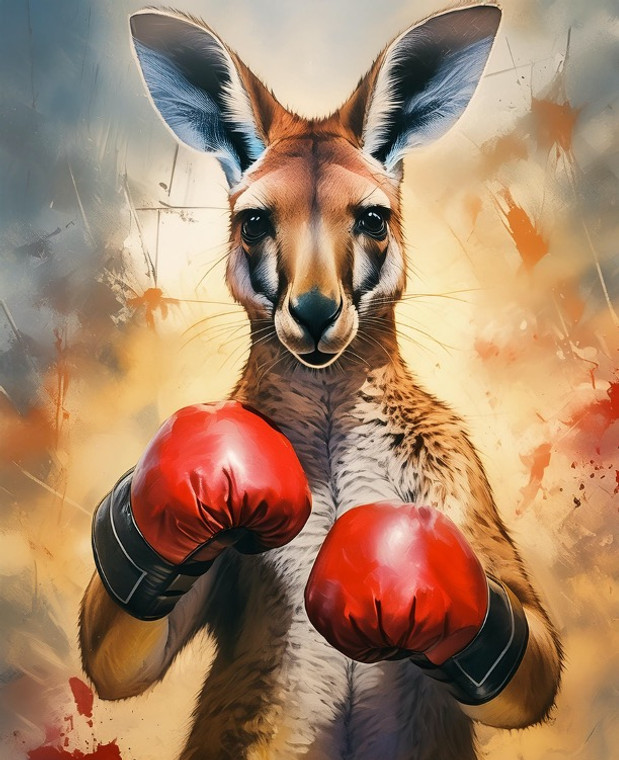 Fighting Kangaroo with Boxing Glove 1