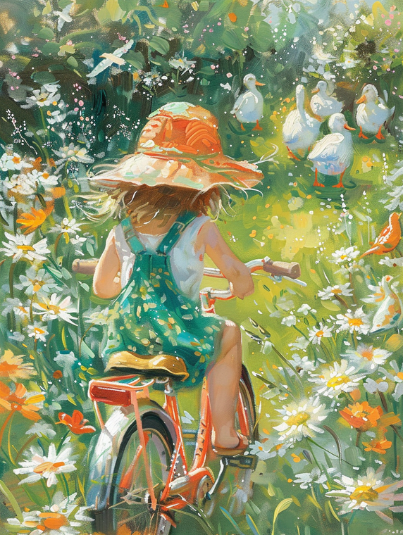 Little Girl Riding Bicycle 2