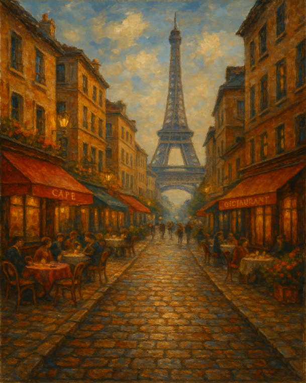 Pebble Stones Street in Paris