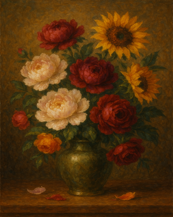 Still Life of Flower Bouquet in a Vase
