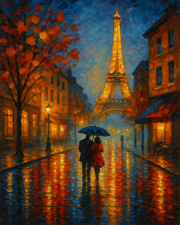 Paris in Rain Light