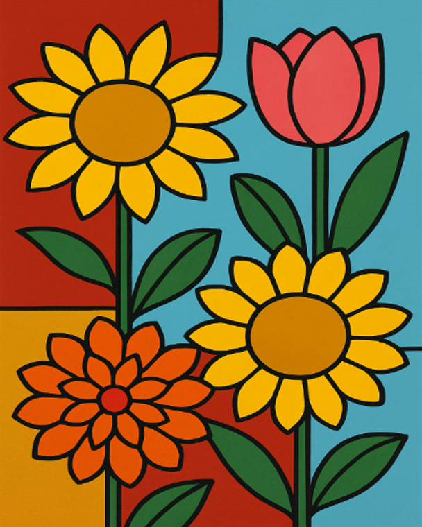 Minimalist Floral Pop Art