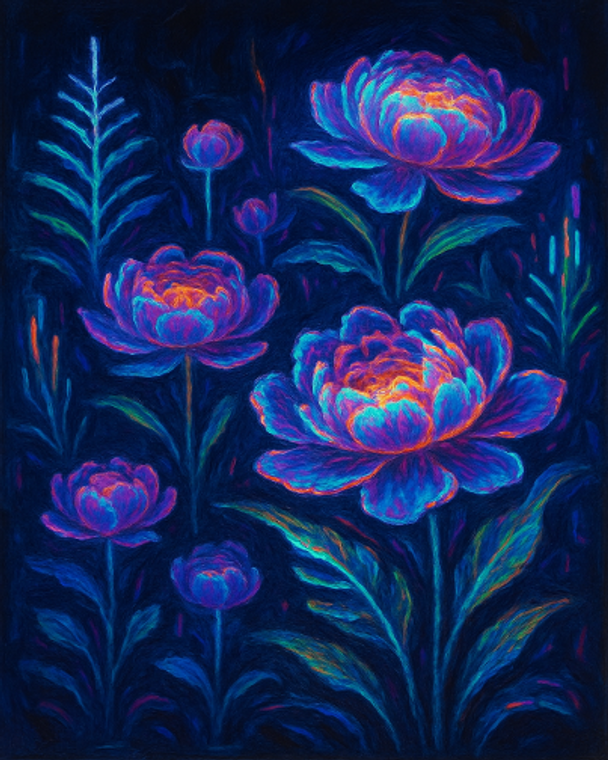 Neon Flora at Night