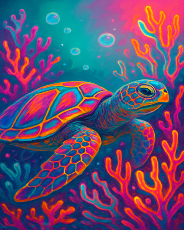 Turtle in Techno Reef