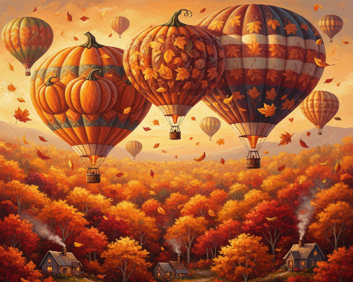 Autumn Falling with Leaves