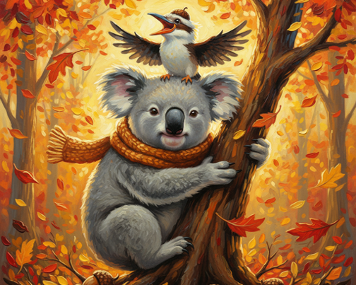 Autumn Friendship in Golden Leaves and Laughter