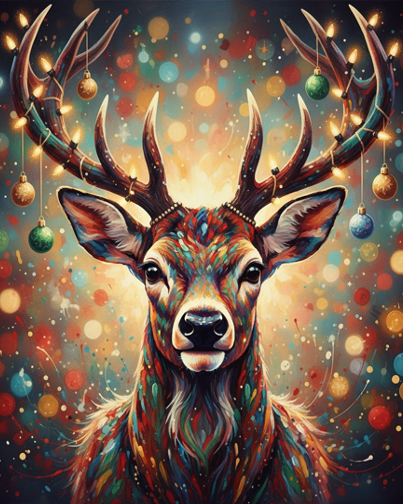 Festive Colourful Deer 2