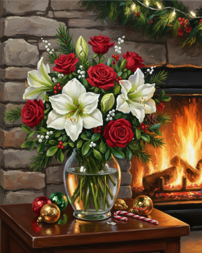 Still Life by the Fireplace