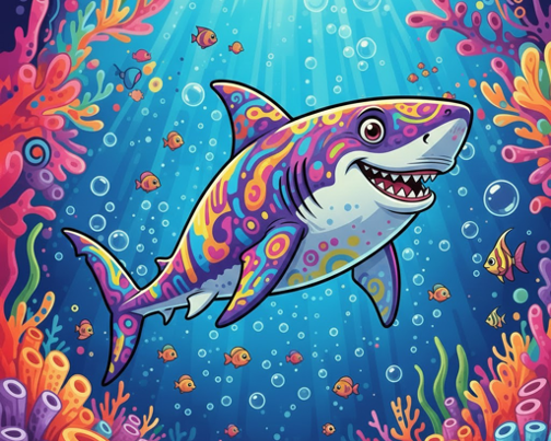 The Happy Colourful Shark