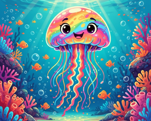 The Happy Colourful Jellyfish