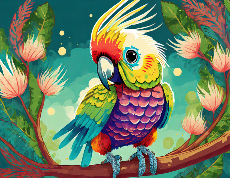Green Cockatoo - Made to Order Paint by Numbers