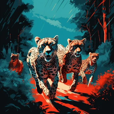 Running Group of Leopards - Made to Order Paint by Numbers